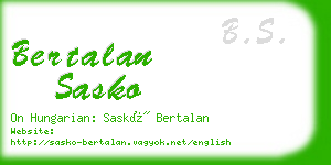 bertalan sasko business card